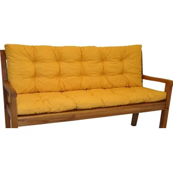 Podsedák Polstr na zahradní LAVIČKU 120 cm látka žlutý melír