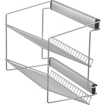 Šatní skříň Interex design Výsuvná dvojitá police na boty s tlumením / Šedá