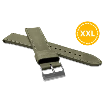 Řemínek na hodinky Zelený kožený prodloužený řemínek LAVVU Sport Top Grain LSAXG Šířka řemínku: 20mm