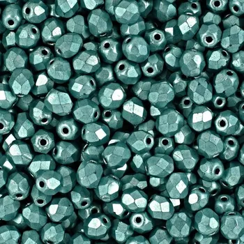 Dětské navlékací korálky Manumi české broušené korálky 4 mm Saturated Metallic Island Paradise