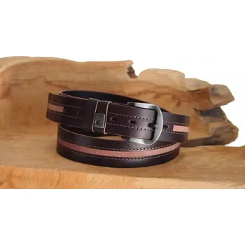 Opasek Pánský kožený hnědý pásek 008-93 95 cm