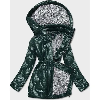 Tmavě zelená dámská bunda s ozdobnou podšívkou (BH2182) odstíny zelené XXL (44)