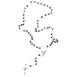 Růženec - hematit s perlami srdce