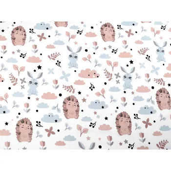 Bavlněná látka / plátno zajíc, ježek