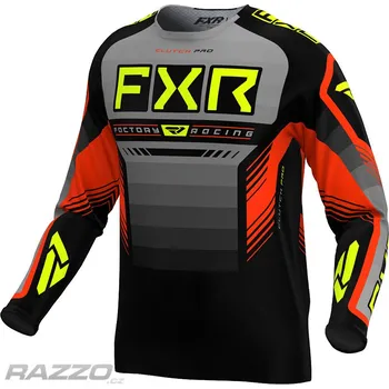 cyklistický dres Pánský MX dres FXR Clutch Pro MX Jersey Grey Nuke HiVis 2024 M