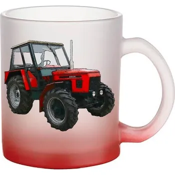 Skleněný hrnek Zetor 6945 (hrneček s traktorem matné sklo)