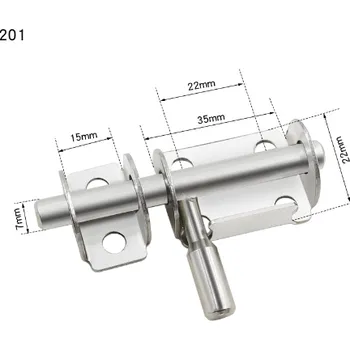 Nábytkové kování Dveřní nerezová petlice 201 mini s protikusem (PTLL1)
