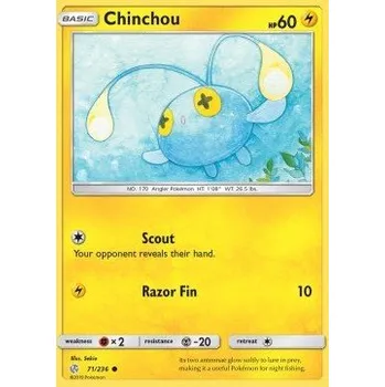 Volný čas Pokémon CEC 071/236 Chinchou - Cosmic Eclipse Stav: Excellent, Verze: NORMAL