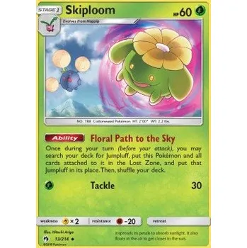 Volný čas Pokémon LOT 013/214 Skiploom - Lost Thunder Stav: Excellent, Verze: NORMAL