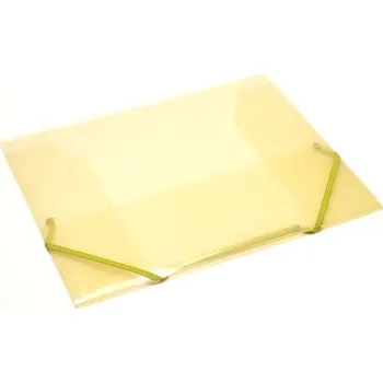 Desky s gumou A4, 3 klopy, žluté