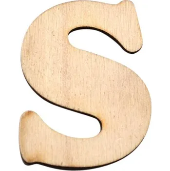 Dřevěný výřez písmeno S, 3 x 4 cm