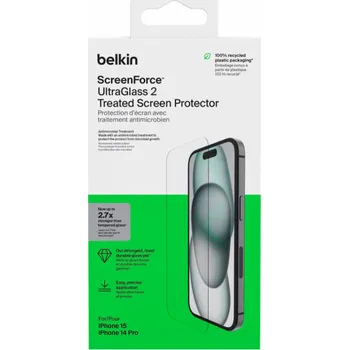 Belkin Screenforce UltraGlass2 antiba.iPhone 16/15/14Pro