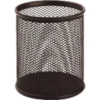 Drátěný stojánek na tužky kulatý, 8 x 10 cm, černý