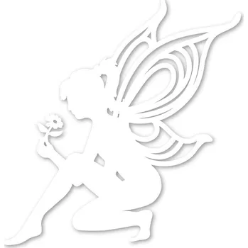 Výřez víla sedící, bílá