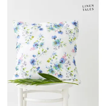 Povlak na polštářek Lněný povlak na polštář 50x50 cm White Flowers – Linen Tales ID_1537904