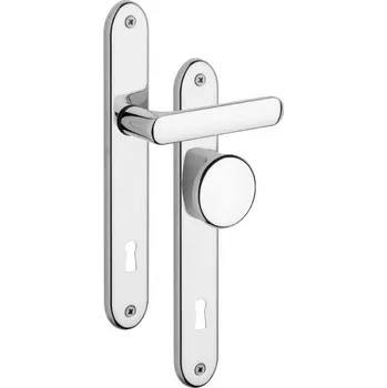Stavebniny Rostex Siesta štítové dveřní kování - klika - knoflík pro klíč 90mm Ti