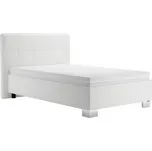 BLANÁŘ Postel Kelvin 120x200 cm, bílá EKO kůže, s matrací a úložným prostorem