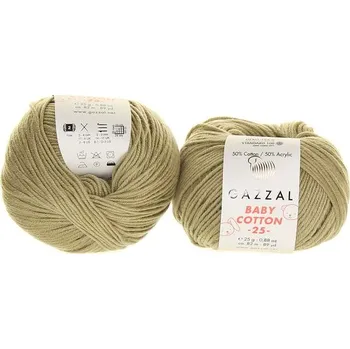 Příze Příze Baby Cotton 25, 3464, béžová khaki