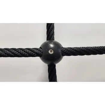 Lano Šplhací síť Herkules PES 16 mm, oko 50 cm, plastové koule, černá