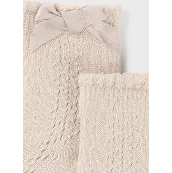 Dívčí podkolenky s mašlí Mayoral 9481bílé, 9714 smetanové barva: béžová, Rozměr: 3M