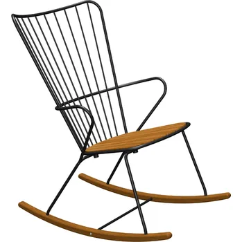 Černé kovové zahradní houpací křeslo HOUE Paon