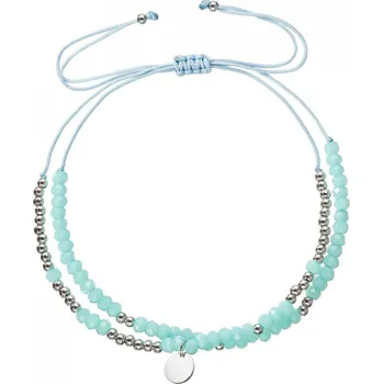 Oblečení a móda Textilní náramek tyrkysové korálky 13038.3 turquoise