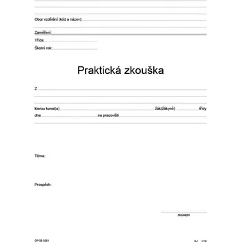 Tiskopis Praktická maturitní zkouška