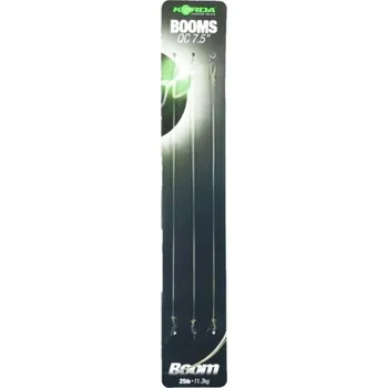 KORDA - Hotové návazce Ready Tied Boom QC 25 lb 7,5" 19 cm 3 ks