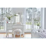 Bílý stylový toaletní stolek se zrcadlem Carly