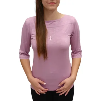 Dámská halenka Halenka UOMO & DONNA sv. fialová (lila) loketkový rukáv (lodičkový střih) Velikosti Uomo a Donna: 40