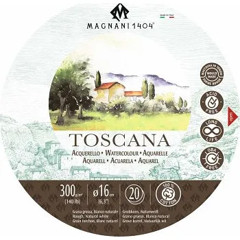 Blok Kulatý akvarelový blok Magnani Toscana 16cm 300g 100% bavlna (Kulatý akvarelový blok Magnani Toscana 16cm 300g 100% bavlna)