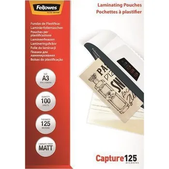 Laminátor Laminovací fólie, matná, 125 mic, A3, FELLOWES
