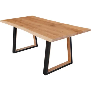 Jídelní stůl Dubový stůl na kovových nohách, Gavardo, rozměr 90x180cm