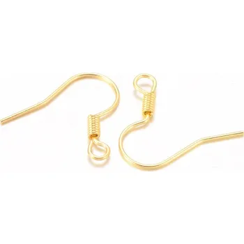 Korálek Afroháčky s pružinkou - zlaté - 15 mm - 2 ks