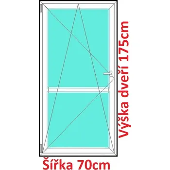 Okno Soft Balkonové dveře s příčkou 70x175 cm, otevíravé a sklopné