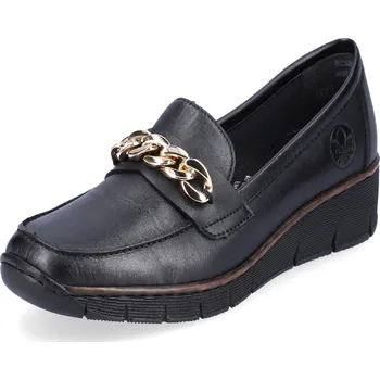 Dámské polobotky DÁMSKÉ POLOBOTKY RIEKER 53777-00 ČERNÁ Barva: Černá, Velikost: 42