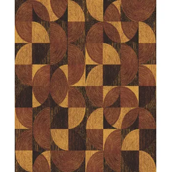 Tapeta Vínovo-zlatá geometrická vliesová tapeta na zeď, SPI003, Spirit of Nature, Khroma by Masureel