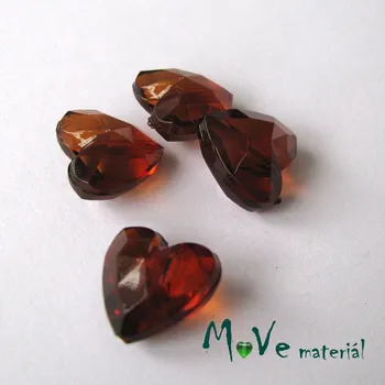 Dětské navlékací korálky Korálek plast srdíčko 12x12,5x8mm, 4ks, tm. hnědé