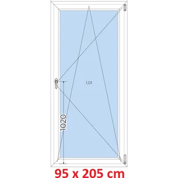 Okno Soft Plastové okno 95x205 cm, otevíravé a sklopné