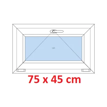 Okno Soft Plastové okno 75x45 cm, sklopné