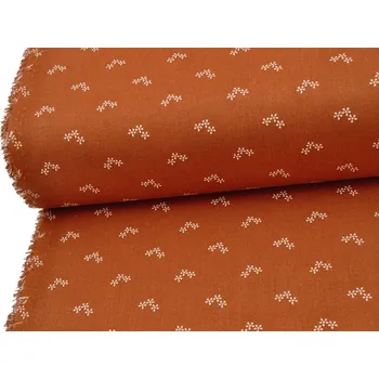 Mirtex Plátno HERA 120/214055-2-4 Tři květy hnědá šíře 142cm Zbytková metráž