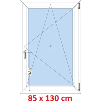Okno Soft Plastové okno 85x130 cm, otevíravé a sklopné