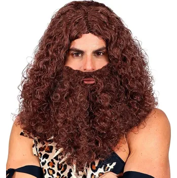 Karnevalová paruka Paruka s vousy - bohatá Barva: hnědá