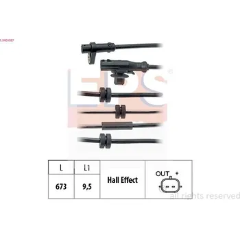 Přislušenství brzdového systému Snímač, počet otáček kol EPS 1.960.087