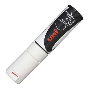 Křídový popisovač Uni Chalk 8mm bílý (Křídový popisovač Uni Chalk 8mm bílý)