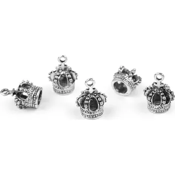 Přívěsek Korunka / přívěsek 12x16 mm, barva platina