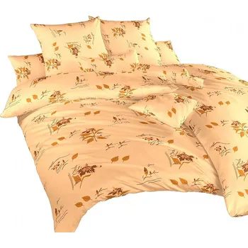 Povlečení DADKA VRACOV Ibišek medové 140 x 200, 70 x 90 cm zipový uzávěr