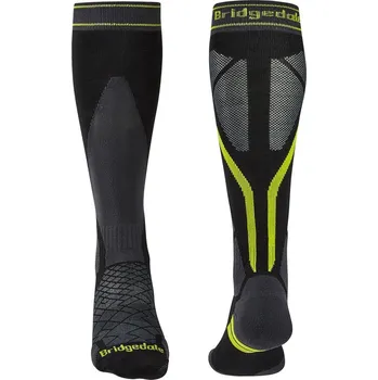Pánské termoprádlo Podkolenky Bridgedale Ski Lightweight MP Over Calf black/lime