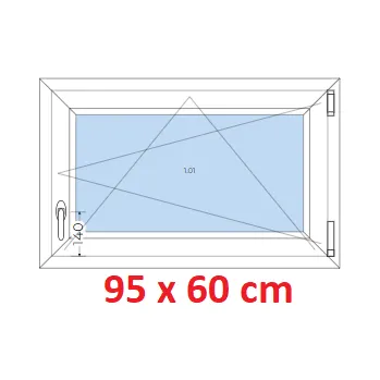 Okno Soft Plastové okno 95x60 cm, otevíravé a sklopné