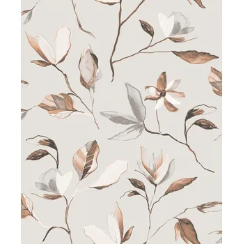 Tapeta Šedá květinová vliesová tapeta na zeď, ZEN001, Zen, Zoom by Masureel